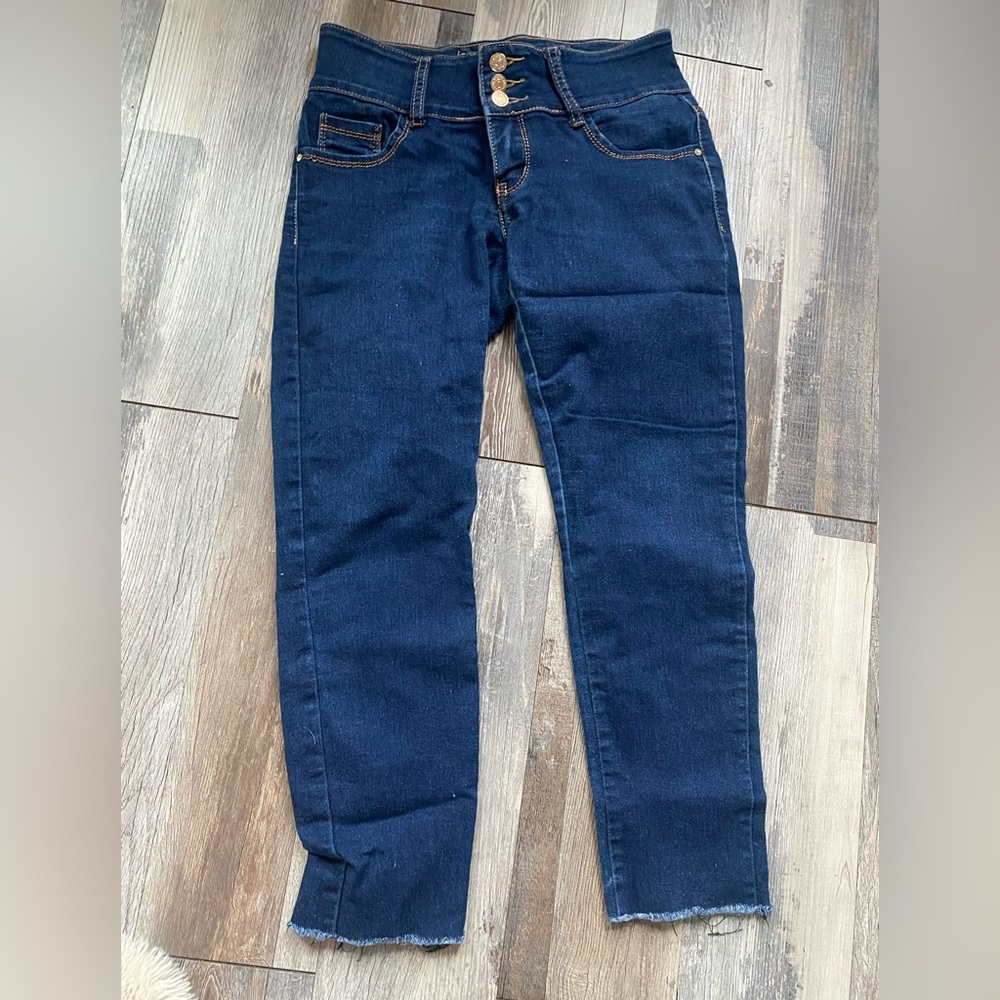 Women's Dark Blue High-Waisted Jeans